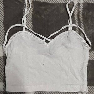 Brandy Melville White Strappy Crop Top – Minimal & Versatile ✨